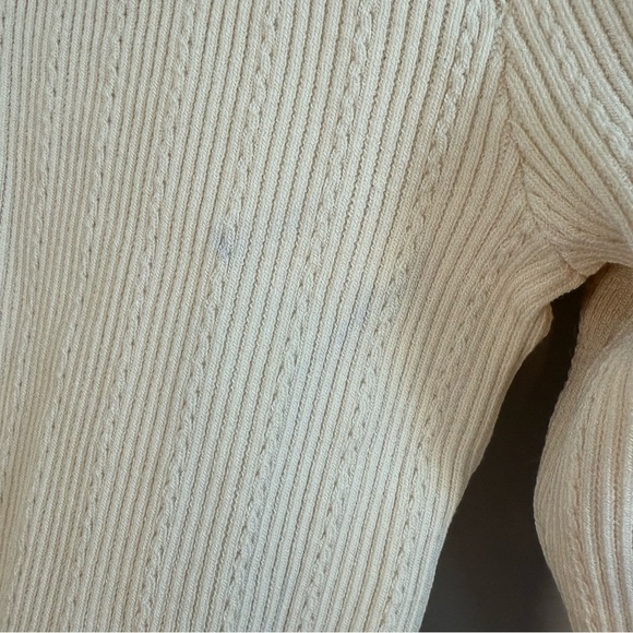 Express Cream Turtleneck Sweater with Gold Accent Buttons, Size M - Picture 9 of 10